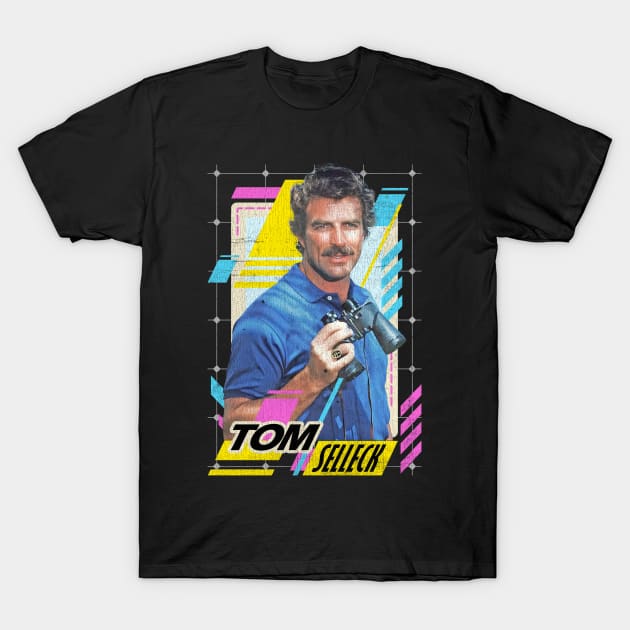 Tom Selleck Retro Vintage T-Shirt by PONGEISM STRIPEYE